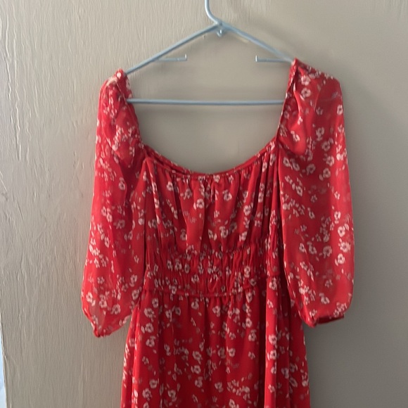 NWT red, short can be worn of the shoulder dress. - Picture 2 of 3
